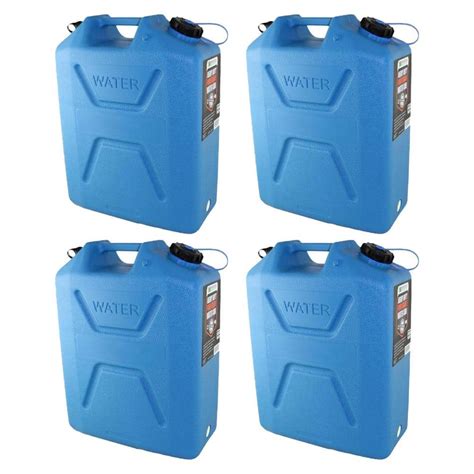 5 gal plastic water jug can container with easy pour spout 4 pack 4