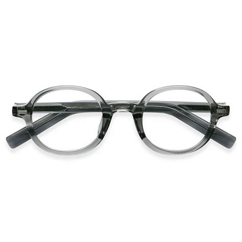 oval gray eyeglasses frames leoptique