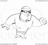 Robber Clipart Coloring Cartoon Walking Male Bank Outlined Vector Cory Thoman Royalty Template sketch template
