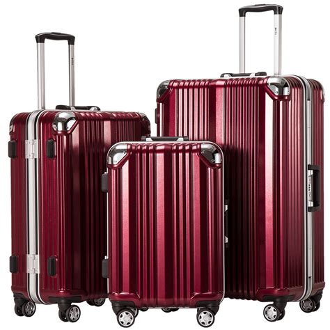 aluminium frame suitcase  piece set luggage tsa lock offer