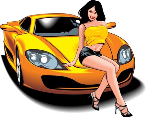 Vector Cartoon Sexy Sports Car Free Vector In Encapsulated
