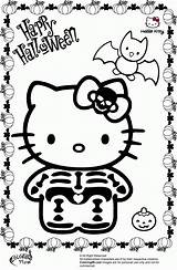 Kitty Hello Halloween Pages Coloring Colouring Color Ella Sheets Kids Skeleton Jack Head Book Scary Cat Kawaii Printable Car Print sketch template