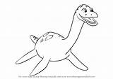 Elasmosaurus Draw Dinosaur Train Drawing Elmer Step Cartoon sketch template