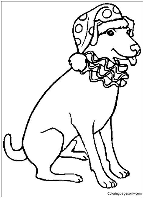 christmas dog coloring page  printable coloring pages