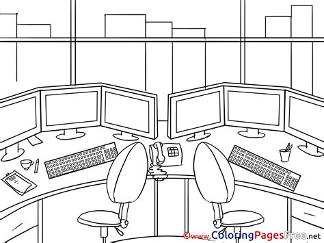 office  kids business colouring page