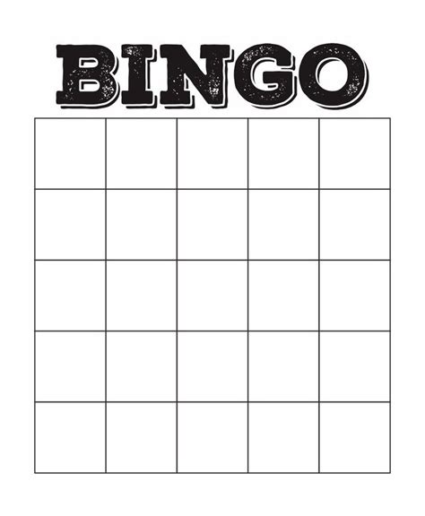 blank bingo template