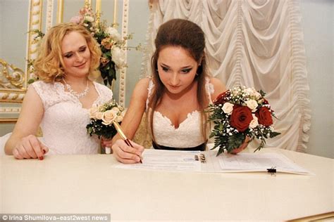 Moment Russian Lesbian Couple Walk Down Aisle Thanks To Legal Loophole