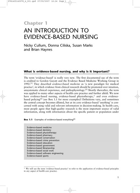 evidence based nursing  introduction