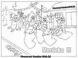 Mewarnai Agustus Lomba Kemerdekaan Sketsa Tk Pramuka Mewarna Crayon Menggambar Pemandangan Monas Hut Mengikuti Latihan Benda Cartoon Bendera Memperingati Karung sketch template