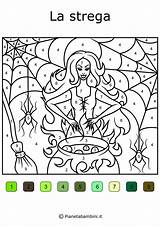 Colora Colorare Conta Disegni Numeri Pianetabambini Strega Giochi sketch template