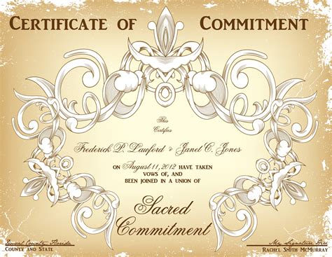 commitment certificate  printable  printable