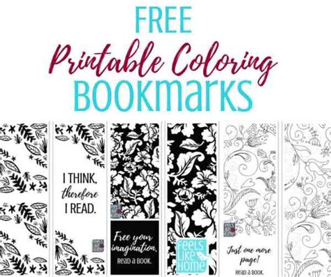 free printable coloring bookmarks feels like home™