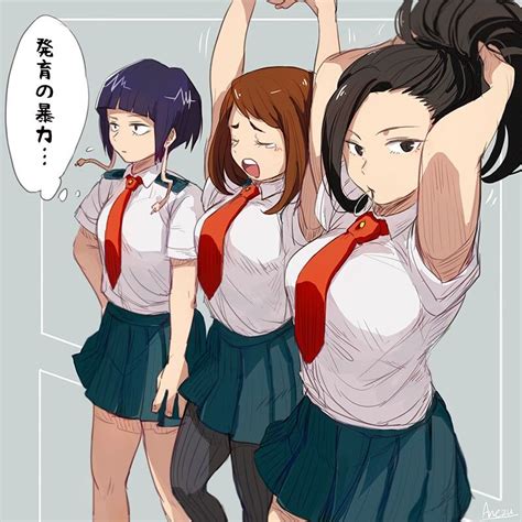 My Hero Academia Girls Yaoyorozu Momo Uraraka Ochaco