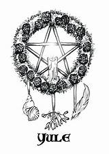 Yule Pagan Printable Wiccan Witch Wicca Solstice Colouring Samhain Witchcraft Nieuwboer sketch template