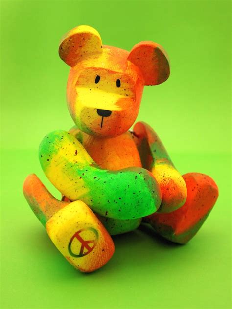 peace teddy bear  bloomwoodoriginals  etsy