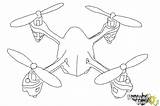 Drone Draw Drawing Quadcopter Coloring Drawings Drawingnow Step Steps Paintingvalley sketch template