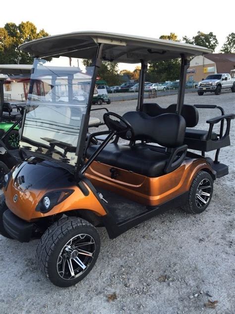 yamaha drive gas golf cart custom paint wheels seats lights  golf carts  sale