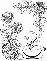 Coloring Chrysanthemum Pages Print Color Coloringtop sketch template