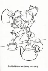 Tea Coloring Party Mad Hatter Pages Alice Wonderland Boston Drawing Hatters Having Cartoon Disney Color Drawings Colorluna Printable Fancy Getcolorings sketch template