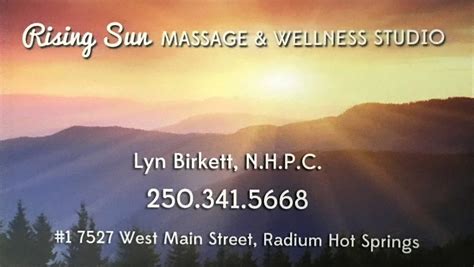 rising sun massage wellness studio radium hot springs bc