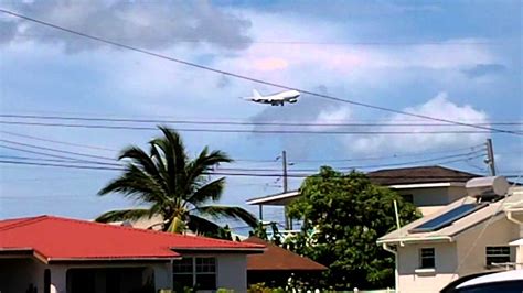 747 8 Landing In Barbados Youtube