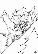Coloring Skiing Printable Pages Large sketch template
