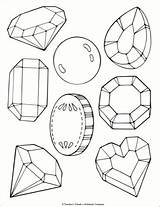 Coloring Jewels Printable Pages Jewel Kids Drawing Sketchite Crystal Sheets Shape sketch template