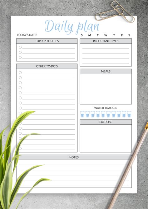 daily   list template  printable printable templates