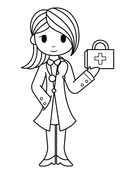 printable doctor  medical bag coloring page