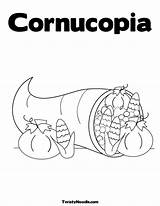 Coloring Cornucopia Thanksgiving Printable sketch template