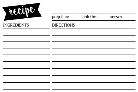 printable blank recipe cards  lioconnections