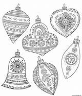 Ornaments Adults Color Christmas Coloring Patterned Pages Printable sketch template