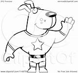 Character Cartoon Doggy Waving Hero Super Coloring Clipart Thoman Cory Outlined Vector 2021 sketch template