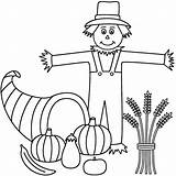 Coloring Scarecrow Pages Fall Getdrawings sketch template