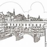 Coloring Book Vecchio Florence Ponte Italy Architecture Who Mcdonald sketch template