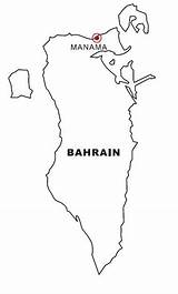 Map Bahrain Bahrein Coloring sketch template