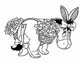 Coloring Eeyore Christmas Pages Disney Color sketch template