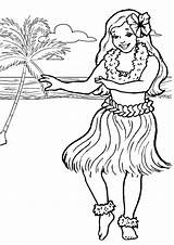 Hula Coloring Dancer Girl Pages Getcolorings Willpower sketch template