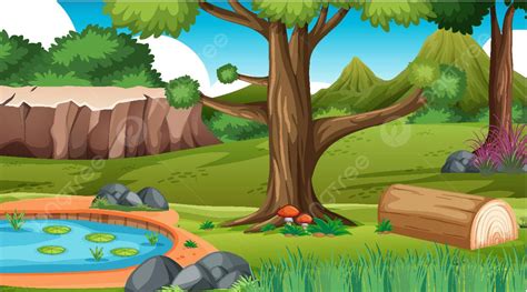 nature outdoor forest background drawing scene clip art vector drawing