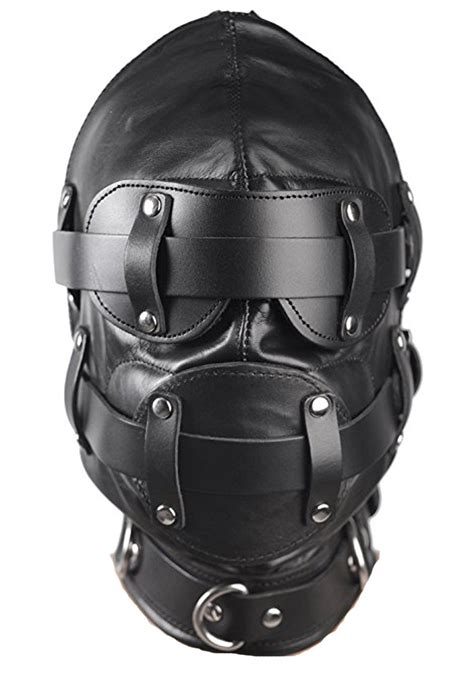 Leather Padded Hood Bdsm Hood Roleplay Mask Restraint Master Slave