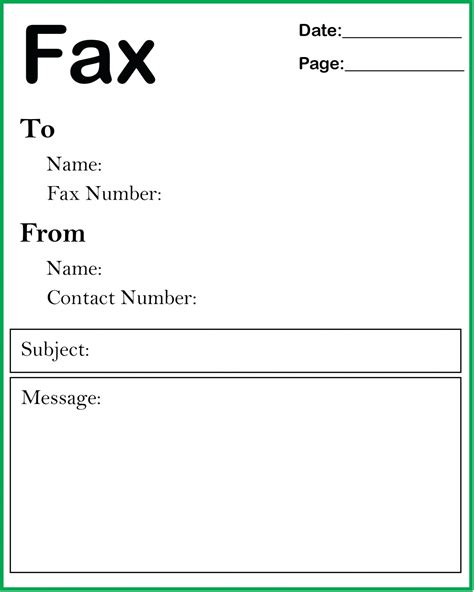 fax cover sheet templates    word  basic fax cover