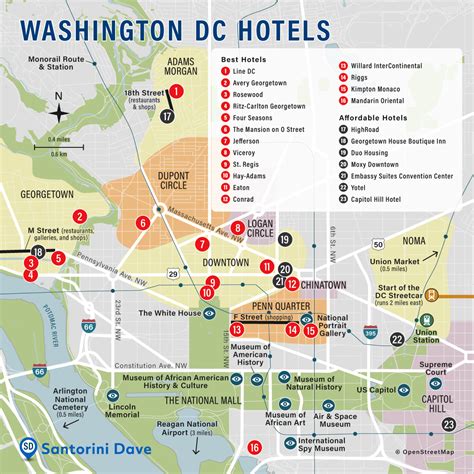 washington dc hotel map  areas neighborhoods places  stay