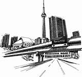 Toronto Hand City Illustration Illustrations Cityscape Drawn Stock Depicting Whole Detail High Clip sketch template