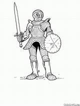 Cavaleiro Colorkid Armored Colorir sketch template