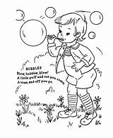 Nursery Coloring Rhymes Rhyme Bubbles Pages Preschool Kids Mother Goose Science Bubble Blowing Clipart Fun Color Children Print Library Sheets sketch template