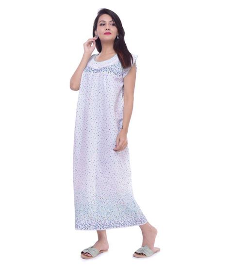 Buy Raj Cotton Nighty And Night Gowns White Online At Best Prices In