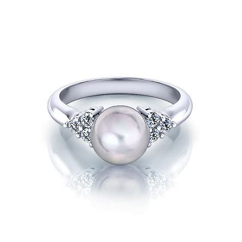 classic diamond pearl ring jewelry designs