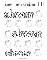 Coloring Number Pages Eleven Print Ll Twistynoodle Books Kids Cursive sketch template