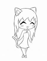 Cat Anime Ears Drawing Pages Coloring Cute Getdrawings sketch template