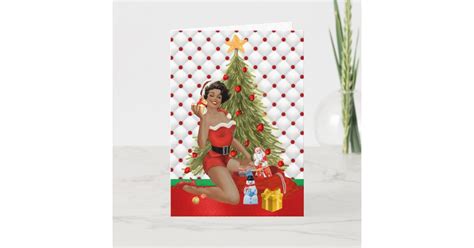 African American Pin Up Christmas Card